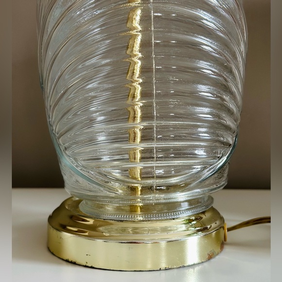 Vintage art deco scallop clear glass Lamp - Picture 6 of 10